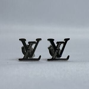 Louis Vuitton Silver Logo Charm Earrings